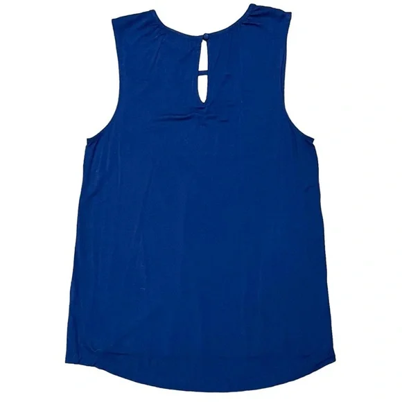 Modcloth Fervour Navy Blue Sleeveless Top With Keyhole Accent Size Small - Picture 2 of 8